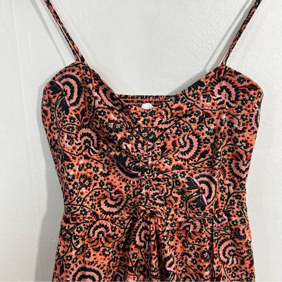 A.L.C. Lilah Floral Midi Dress in Coral Multi Size 8 - Picture 5 of 16